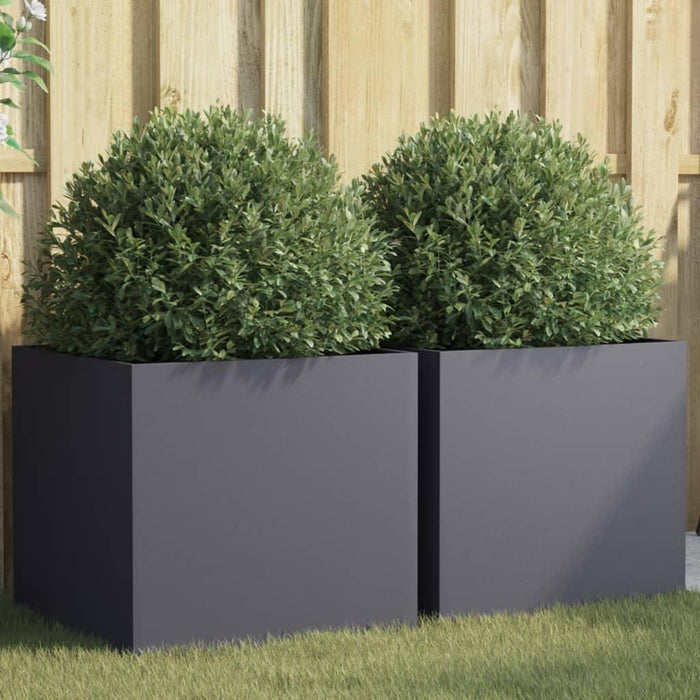 2 Planters in Anthracite (49 x 47 x 46cm) - Little and Giant Explorers vidaXL