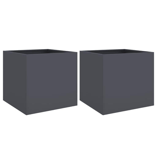 2 Planters in Anthracite (49 x 47 x 46cm) - Little and Giant Explorers vidaXL