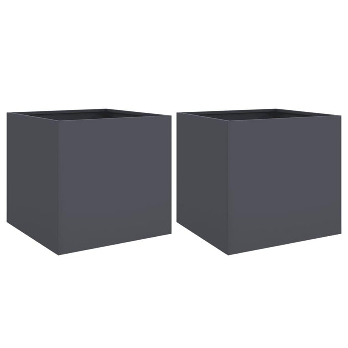 2 Planters in Anthracite (49 x 47 x 46cm) - Little and Giant Explorers vidaXL