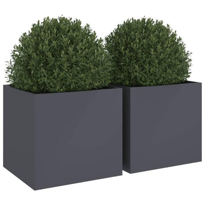 2 Planters in Anthracite (49 x 47 x 46cm) - Little and Giant Explorers vidaXL