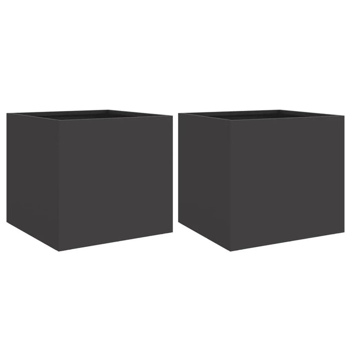 2 Planters in Black (32 x 30 x 29cm) - Little and Giant Explorers vidaXL