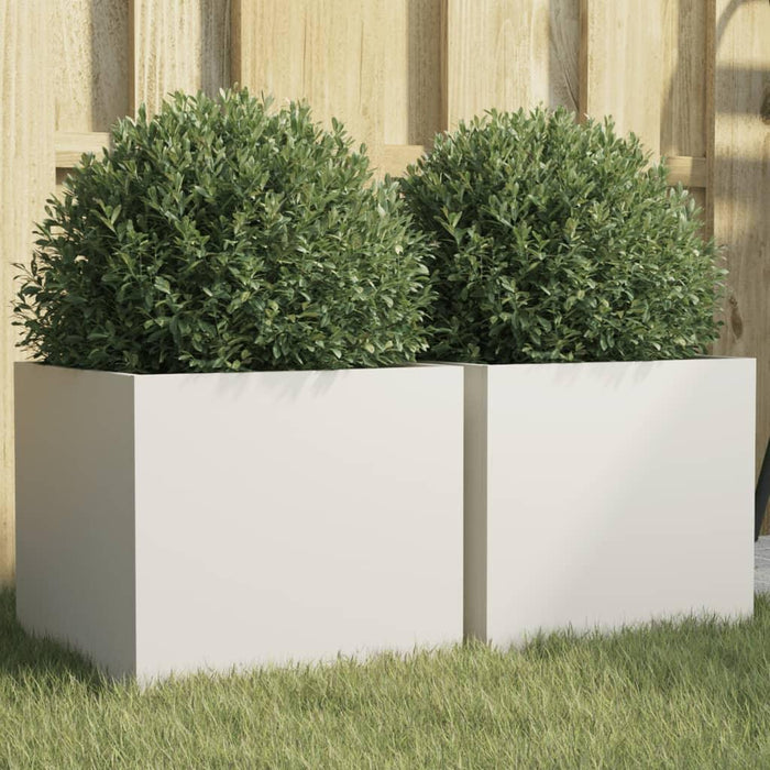 2 Planters in White (32 x 30 x 29cm) - Little and Giant Explorers vidaXL