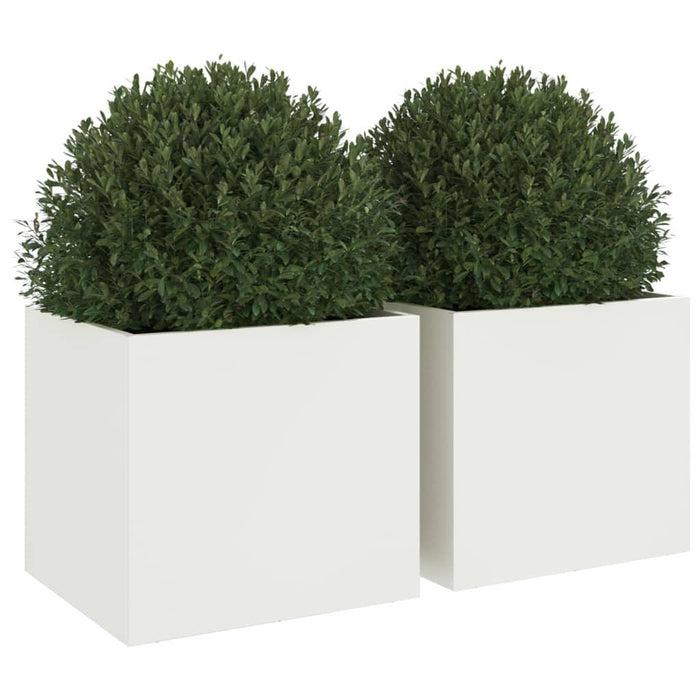 2 Planters in White (32 x 30 x 29cm) - Little and Giant Explorers vidaXL