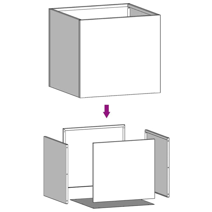 2 Planters in White (32 x 30 x 29cm) - Little and Giant Explorers vidaXL