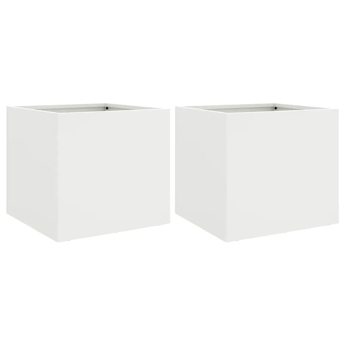 2 Planters in White (32 x 30 x 29cm) - Little and Giant Explorers vidaXL