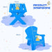 2 Plastic Kids Adirondack Chairs Set with Table in Blue - Little and Giant Explorers Costway