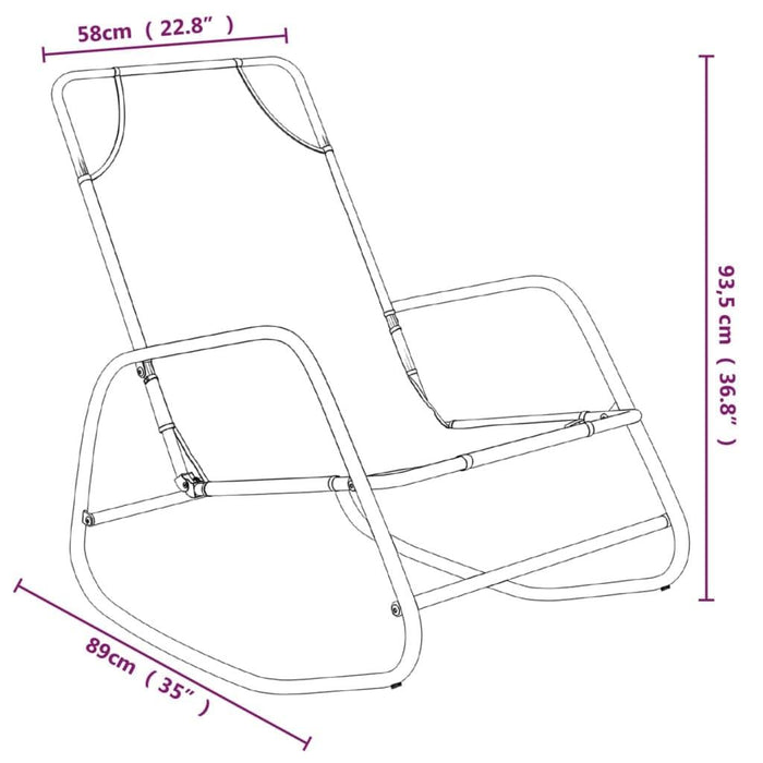 2 Rocking Sun Loungers in Cream - Little and Giant Explorers vidaXL