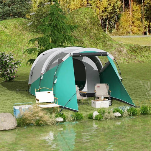 2 Room Camping Tent with Carry Bag (4-5 persons) - Little and Giant Explorers Outsunny