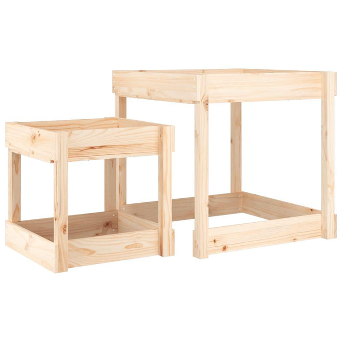 2 Sand Tables in Solid Wood Pine - Little and Giant Explorers vidaXL