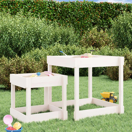 2 Sand Tables in White and Solid Wood Pine - Little and Giant Explorers vidaXL