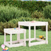 2 Sand Tables in White and Solid Wood Pine - Little and Giant Explorers vidaXL