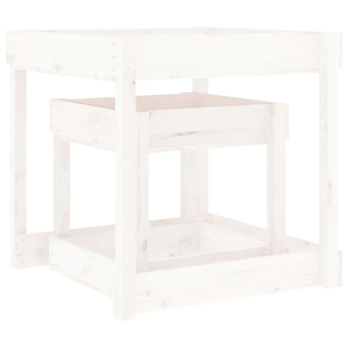 2 Sand Tables in White and Solid Wood Pine - Little and Giant Explorers vidaXL