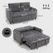 2-Seater Corduroy Sofa Bed – Charcoal Grey | Pull-Out Sleeper Loveseat HOMCOM - Little and Giant Explorers