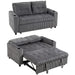 2-Seater Corduroy Sofa Bed – Charcoal Grey | Pull-Out Sleeper Loveseat HOMCOM - Little and Giant Explorers