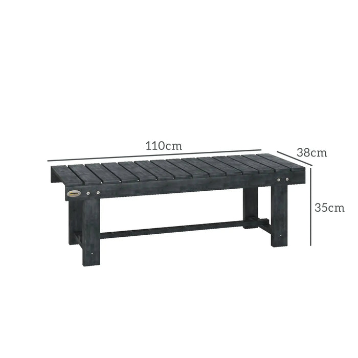 2 Seater Garden Wooden Bench in Grey - Little and Giant Explorers Outsunny