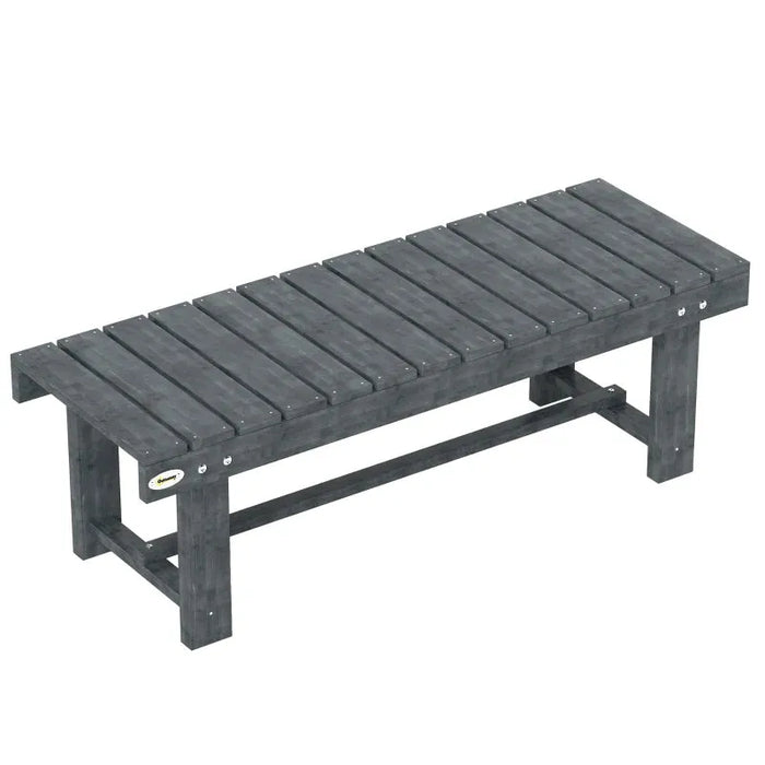 2 Seater Garden Wooden Bench in Grey - Little and Giant Explorers Outsunny