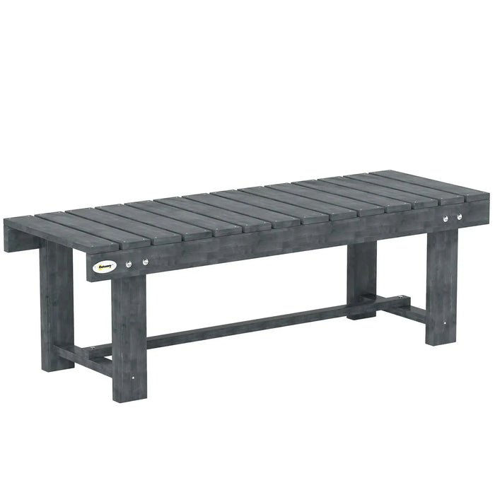 2 Seater Garden Wooden Bench in Grey - Little and Giant Explorers Outsunny