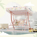 Kids 2 Seater Swing | Pink Steel with Rainbow Pattern and Adjustable Canopy - Little and Giant Explorers AIYAPLAY
