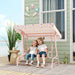 Kids 2 Seater Swing | Pink Steel with Rainbow Pattern and Adjustable Canopy - Little and Giant Explorers AIYAPLAY