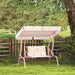 Kids 2 Seater Swing | Pink Steel with Rainbow Pattern and Adjustable Canopy - Little and Giant Explorers AIYAPLAY