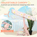 Kids 2 Seater Swing | Pink Steel with Rainbow Pattern and Adjustable Canopy - Little and Giant Explorers AIYAPLAY