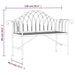 2-seater black metal garden bench with armrests, steel frame, 128cm wide, detailed dimensions