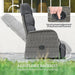 2 Seater Patio Rattan Wicker Chaise Lounge Sofa Set with Cushion in Grey - Little and Giant Explorers Outsunny