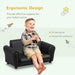 2 Seater Toddler Sofa with Footstool in Black - Little and Giant Explorers HOMCOM