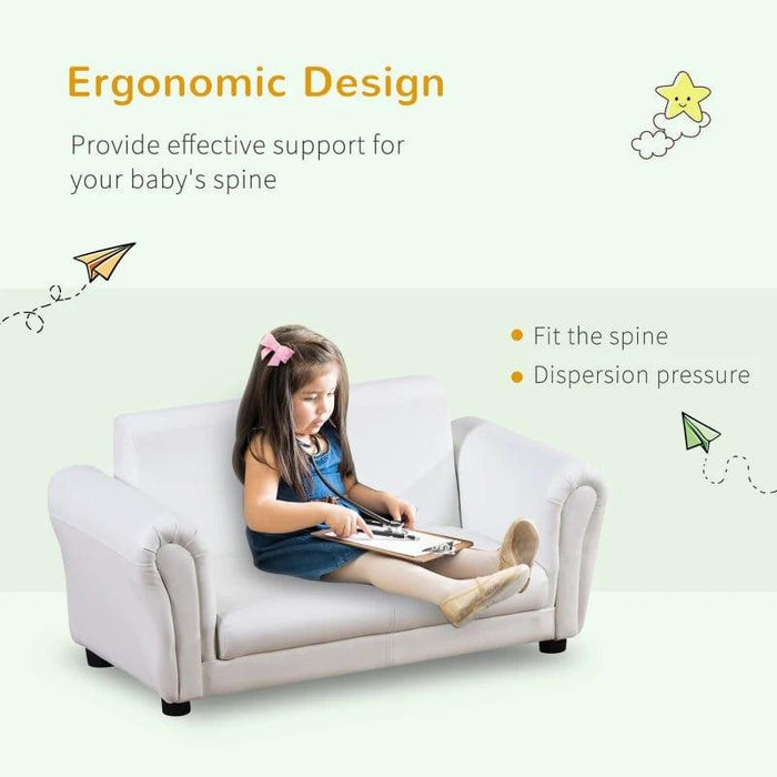 2 Seater Toddler Sofa with Footstool - Little and Giant Explorers HOMCOM