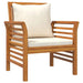 2 Sofa Chairs with Cream White Cushions in Solid Wood Acacia - Little and Giant Explorers vidaXL