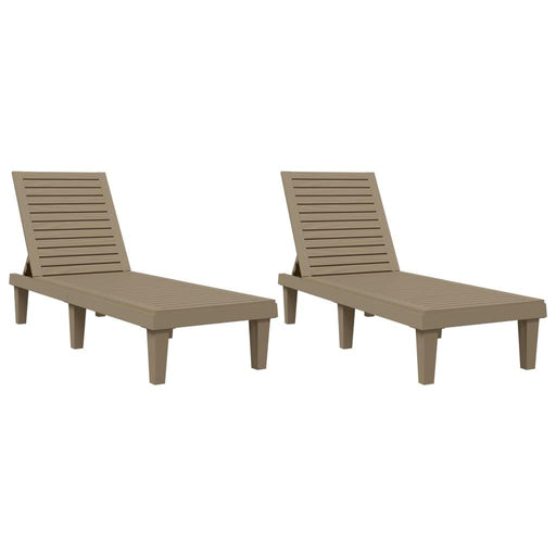 2 Sun Loungers in Light Brown - Little and Giant Explorers vidaXL