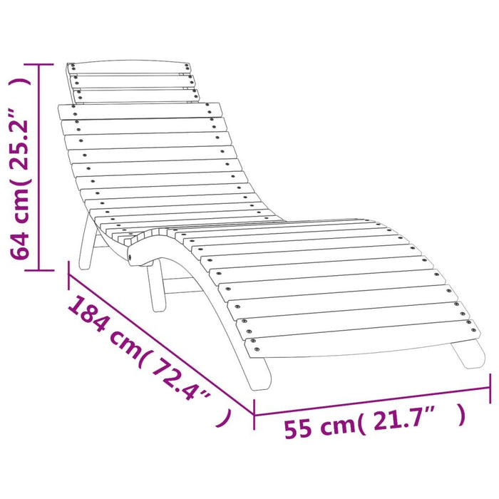 2 Sun Loungers with Dark Grey Cushions in Solid Wood Acacia - Little and Giant Explorers vidaXL