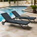 2 Sun Loungers with Table in Anthracite and Poly Rattan - Little and Giant Explorers vidaXL