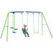 2 Swing Seats and Double Seat Glider Swing Set - Little and Giant Explorers Outsunny