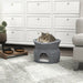 2-Tier Wicker Cat Bed – Hand-Woven Grey Rattan | Cat House with Cushions PAWHUT - Little and Giant Explorers PawHut