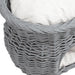 2-Tier Wicker Cat Bed – Hand-Woven Grey Rattan | Cat House with Cushions PAWHUT - Little and Giant Explorers PawHut