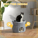 2-Tier Wicker Cat Bed – Hand-Woven Grey Rattan | Cat House with Cushions PAWHUT - Little and Giant Explorers PawHut