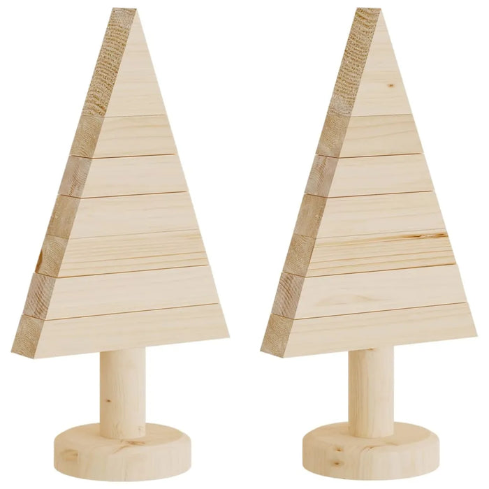 2 Wooden Christmas Trees for Decoration in Solid Wood Pine - Little and Giant Explorers vidaXL