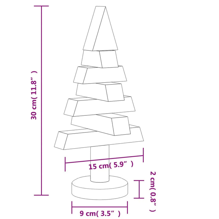 2 Wooden Christmas Trees for Decoration in Solid Wood Pine - Little and Giant Explorers vidaXL