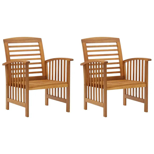 2 Wooden Garden Chairs in Solid Acacia Wood - Little and Giant Explorers vidaXL