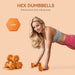 2 x 1.5kg Hexagonal Dumbbells Weights Set in Orange - Little and Giant Explorers SPORTNOW