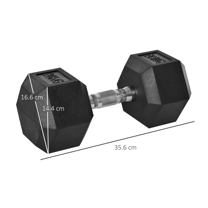 2 x 20kg Rubber Hex Dumbbell Portable Hand Weights - Little and Giant Explorers HOMCOM