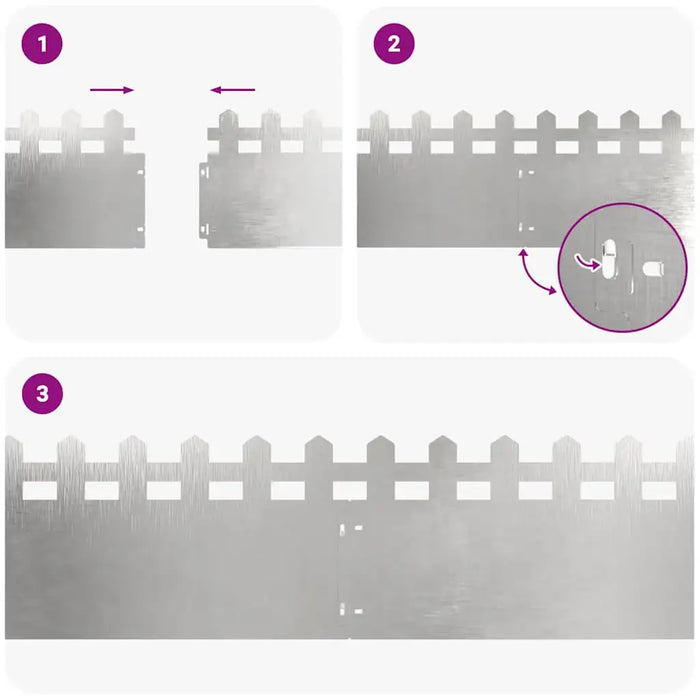 20-Piece Metal Lawn Edging - Modern Silver Design | Stainless Steel Garden Border Set VIDAXL - Little and Giant Explorers