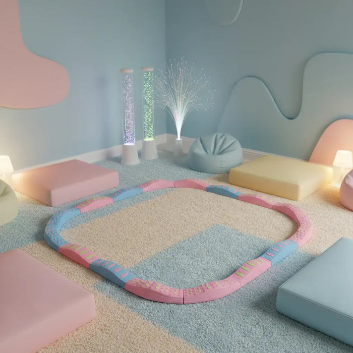 20-Piece Toddler Balance Tactile Board Set - Macaron Pink | Anti-Slip Design COSTWAY - Little and Giant Explorers Costway