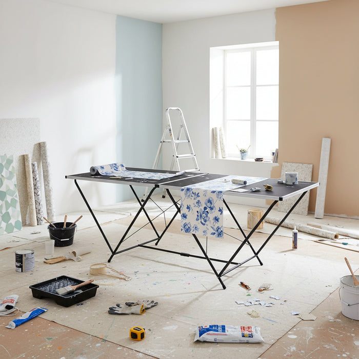 Aluminium Folding Pasting Table (200 x 60 x 78cm) - Little and Giant Explorers vidaXL