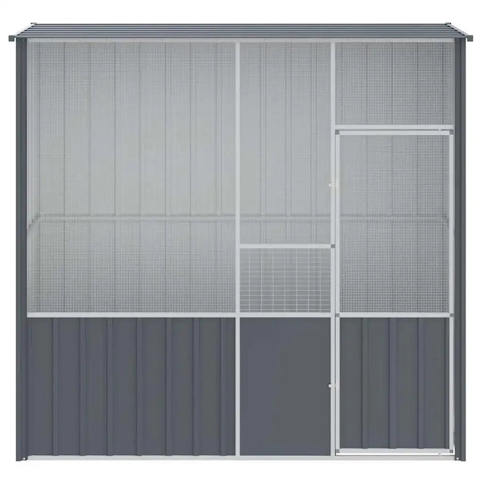 200cm Galvanised Steel Bird Aviary | Outdoor Anthracite Bird Cage with Lockable Door VIDAXL - Little and Giant Explorers vidaXL