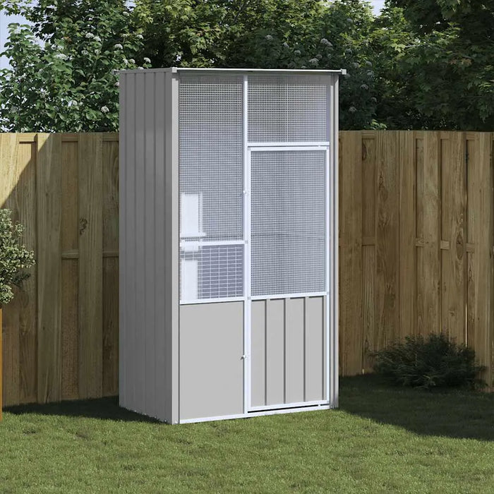 200cm Galvanised Steel Bird Aviary | Outdoor Bird Cage - Lockable Door and Welded Fence VIDAXL - Little and Giant Explorers vidaXL