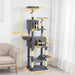 202cm Vertical Cat Tree – Dark Grey | Cat Houses, Hammocks and Perches PAWHUT - Little and Giant Explorers PawHut