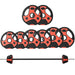 20kg Adjustable Barbell Weight Set – Red | PU Coated Plates with Non-Slip Barbell SPORTNOW - Little and Giant Explorers SPORTNOW
