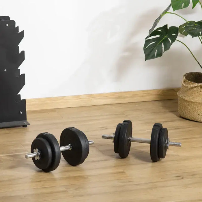 20kg Complete Dumbbell Set | Adjustable Weights - Home Gym HOMCOM - Little and Giant Explorers HOMCOM